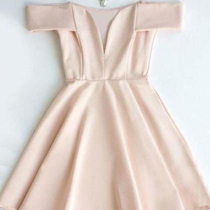 A Line Homecoming Dresses Rose Pink Prom Dresses..