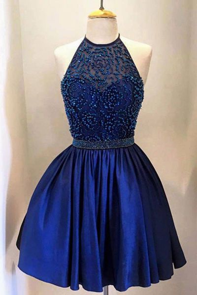 A Lines Homecoming Dresses Royal Blue Homecoming Dresses Haltered Homecoming Dresses